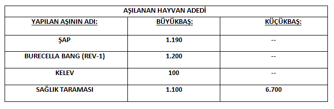 aşılanan hayvan adeti