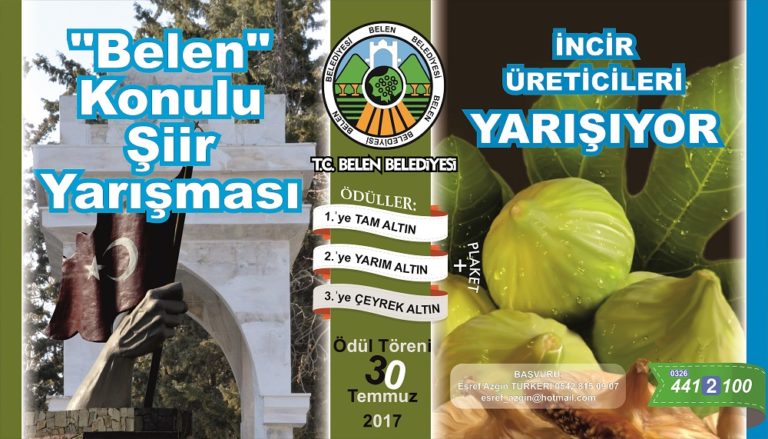 “Belen Konulu Şiir Yarışması” ve “İncir Üreticileri Yarışıyor”a Başvuru Çağrısı